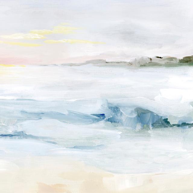 Surf at Dawn II by Grace Popp - Wrapped Canvas Painting Print Ivy Bronx Size: 91cm H x 91cm W on Productcaster.