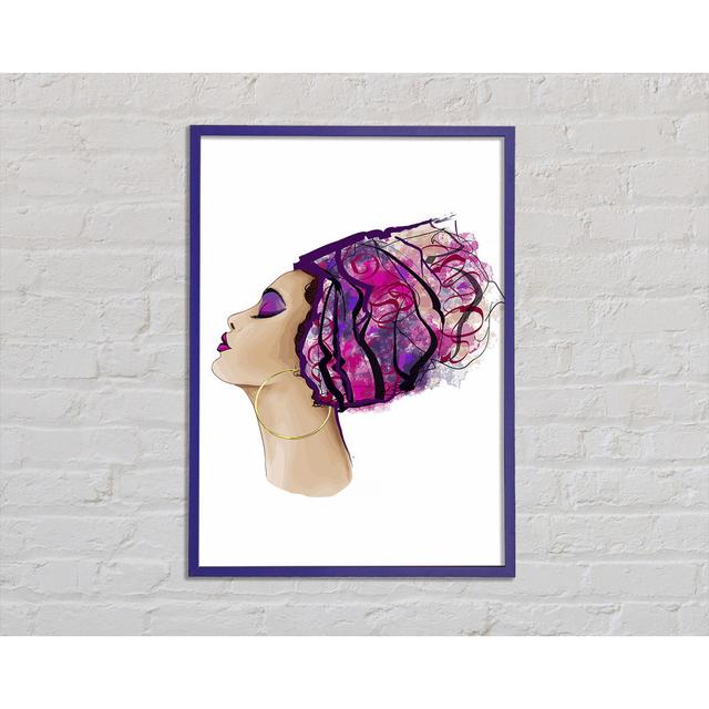 Style Starts With The Hair Framed Print Canora Grey Size: 29.7cm H x 21cm W x 2cm D, Format: Purple Framed Paper on Productcaster.