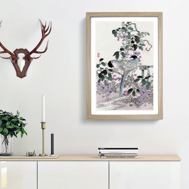 Birds & Flowers by Kono Bairei - Picture Frame Painting Print East Urban Home Size: 36cm H x 27cm W x 2cm D, Frame Option: Oak Framed on Productcaster.