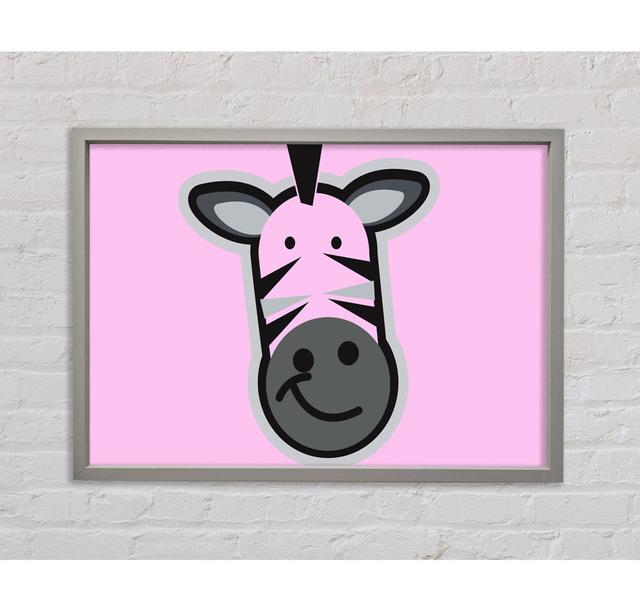 Smiling Zebra Face - Single Picture Frame Art Prints on Canvas Bright Star Colour: Pink, Size: 100cm H x 141.4cm W x 3.3cm D on Productcaster.