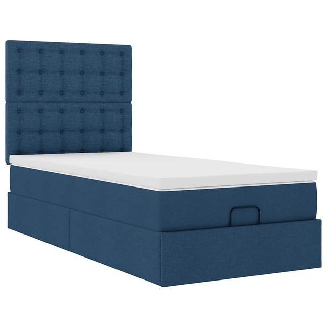 Vidaxl Ottoman-Bett Mit Matratze Hellgrau 120X190 Cm Stoff Ebern Designs Größe: 100 x 200 cm, Farbe: Blau on Productcaster.