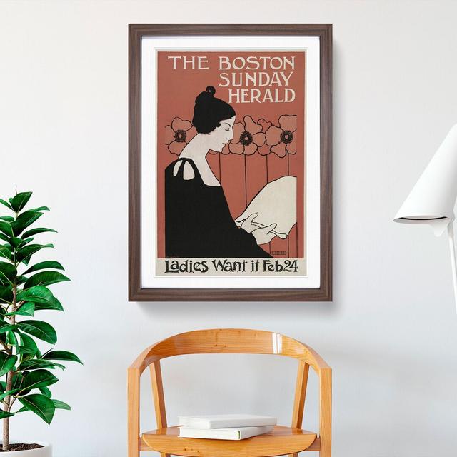 The Boston Sunday Herald by Ethel Reed - Picture Frame Graphic Art East Urban Home Size: 36cm H x 27cm W x 2cm D, Frame Option: Walnut Framed on Productcaster.