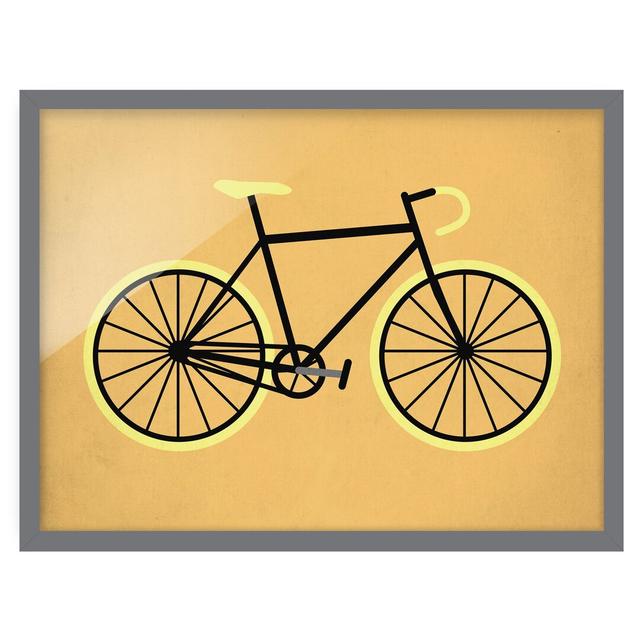 Bicycle in Yellow - Picture Frame Graphic Art Marlow Home Co. Frame Option: Grey Framed, Size: 30cm H x 40cm W x 2cm D on Productcaster.