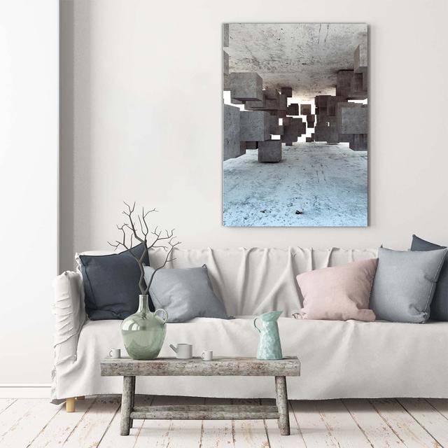 Cubes in Concrete - Kunstdrucke auf Leinwand Ebern Designs on Productcaster.