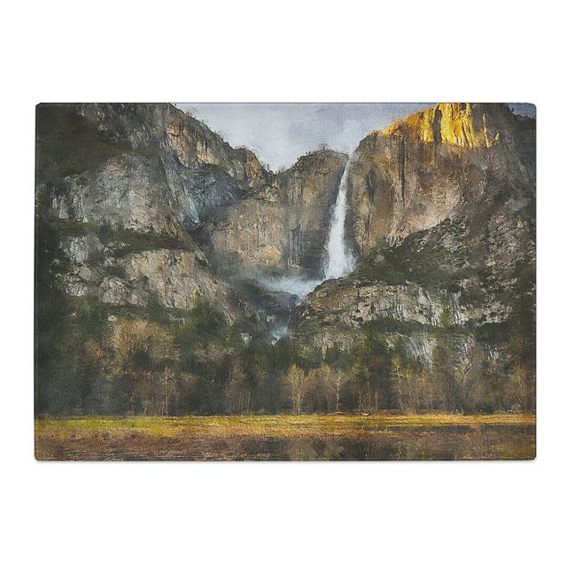 The Waterfall in Yosemite Chopping Board East Urban Home Size: 0.4cm H x 20cm W x 28.5cm L on Productcaster.