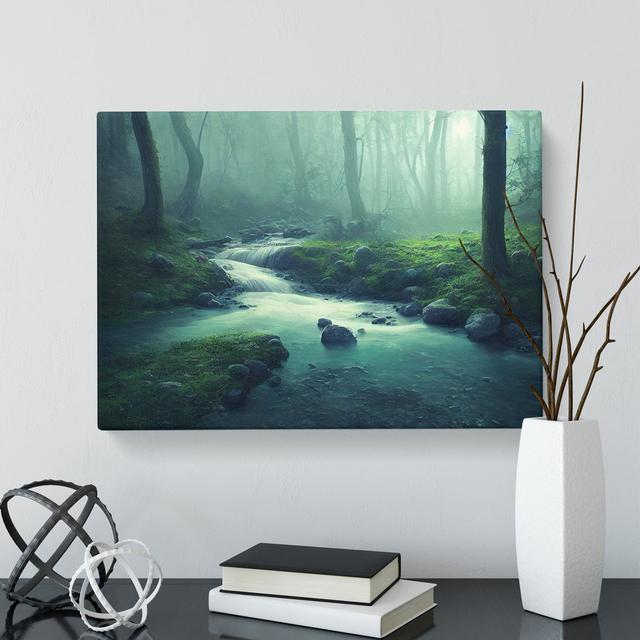 Mystical Forest Stream - Wrapped Canvas Print Alpen Home Size: 40cm H x 60cm W x 3cm D on Productcaster.