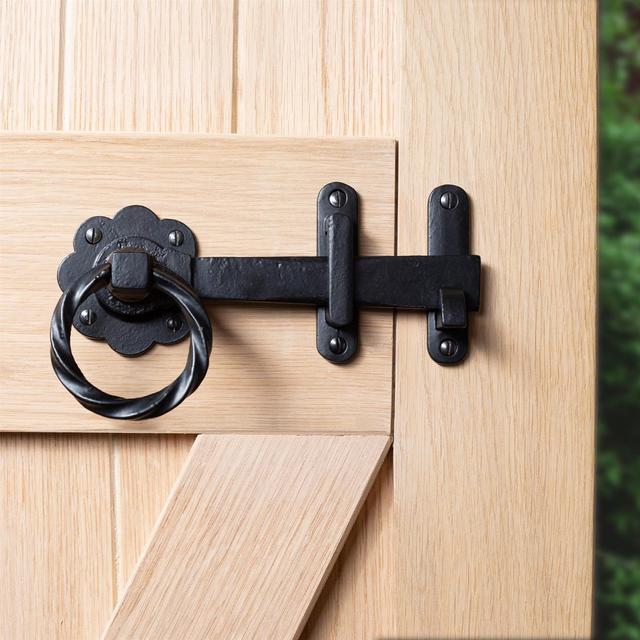 Hammer & Tongs - Rose Ring Gate Latch - W195mm - Black Hammer and Tongs on Productcaster.