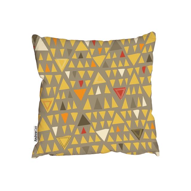 Autumn Coloured Triangles Cushion with Filling Andrew Lee Size: 45 x 45cm on Productcaster.