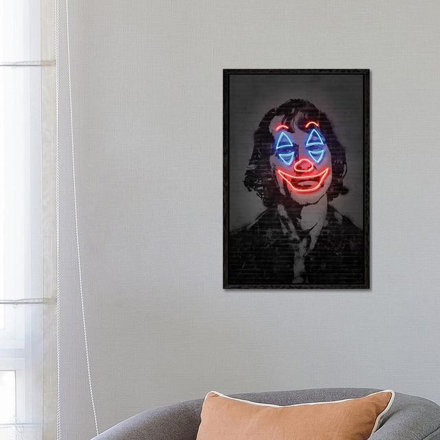 Joker Neon by Octavian Mielu - Print on Canvas 17 Stories Size: 66.04cm H x 45.72cm W x 3.81cm D, Frame Option: Black Framed on Productcaster.