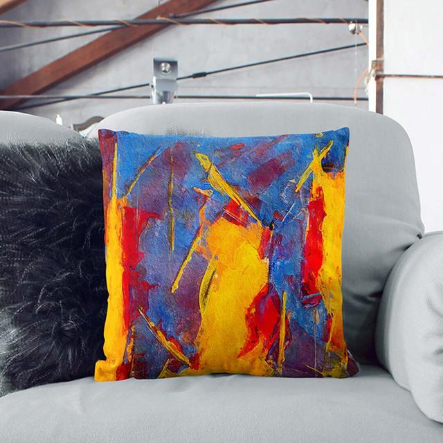 Abstract Square Throw Cushion East Urban Home Size: 40 x 40 cm, Backing Colour: Black on Productcaster.