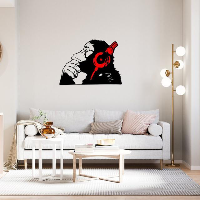 Dj Monkey Wall Décor Happy Larry Finish: Black/Red on Productcaster.