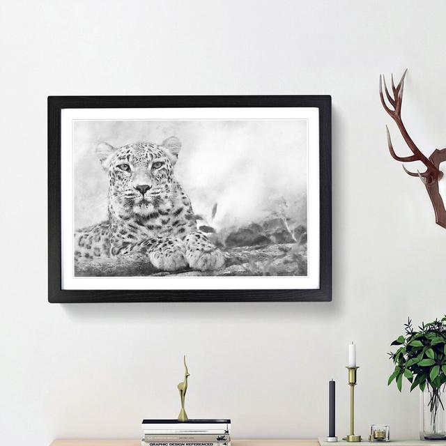 Leopard Resting - Picture Frame Photograph Print East Urban Home Frame Option: Black Framed, Size: 24cm H x 33cm W x 2cm D on Productcaster.