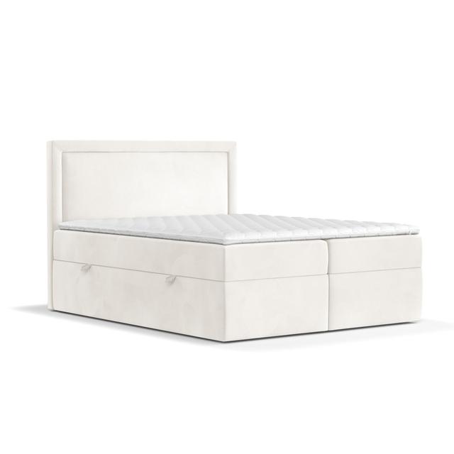 Boxspringbett Colworth mit Topper und Lagerung Brayden Studio Farbe: weiß, Größe: 120 × 200 cm on Productcaster.