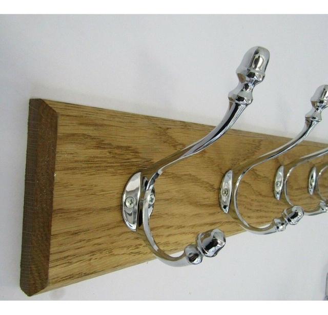 Morocco Solid Wood 6 - Hook Wall Mounted Coat Rack Ironmongery World Colour: Polished Chrome on Productcaster.