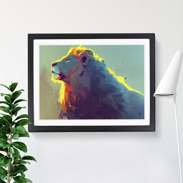 Lion Vol.2 Abstract - Single Picture Frame Print World Menagerie Size: 46cm H x 64cm W, Frame Colour: Black on Productcaster.