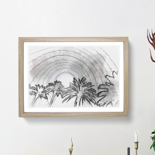 Palm Trees in the Evening - Picture Frame Graphic Art Print East Urban Home Size: 40cm H x 60cm W x 2cm D, Frame Option: Oak Framed on Productcaster.