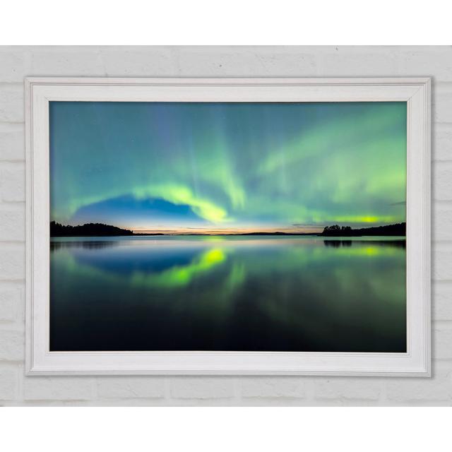 Northern Light Halo Framed Print Highland Dunes Size: 29.7cm H x 42cm W x 1.5cm D on Productcaster.