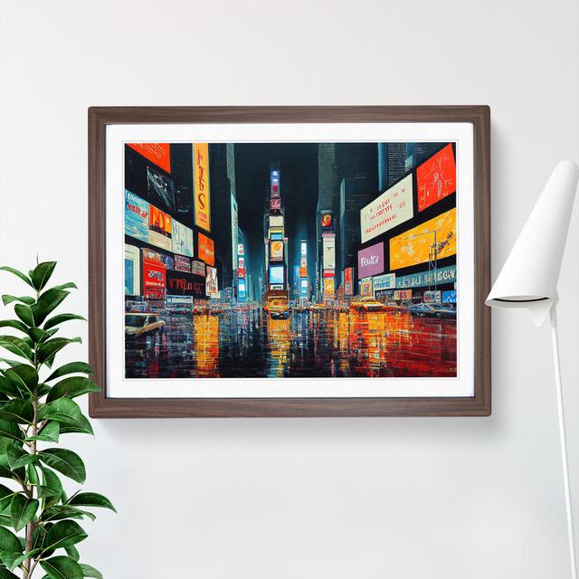 Times Square Art Painting Vol.6 - Single Picture Frame Painting 17 Stories Frame Colour: Walnut Framed, Size: 46cm H x 64cm W x 2cm D on Productcaster.