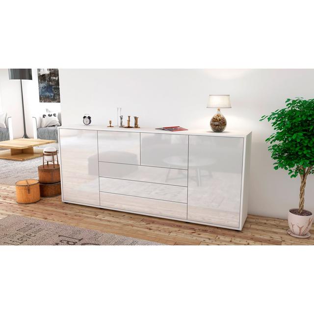 Brill Sideboard Brayden Studio Colour: White/High-gloss white on Productcaster.