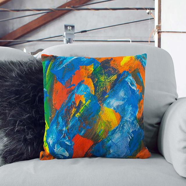 Abstract Art Painting Vol.130 by S.Johnson Cushion with Filling East Urban Home Size: 55 x 55 cm, Backing Colour: White on Productcaster.