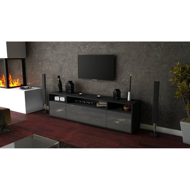 Devore TV Stand for TVs up to 42" Ebern Designs Colour: High-gloss Grey / Matte Anthracite on Productcaster.