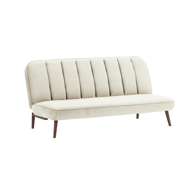 Schlafsofa Keiper Corrigan Studio Polsterfarbe: beige, Beinfarbe: Dunkle Eiche on Productcaster.