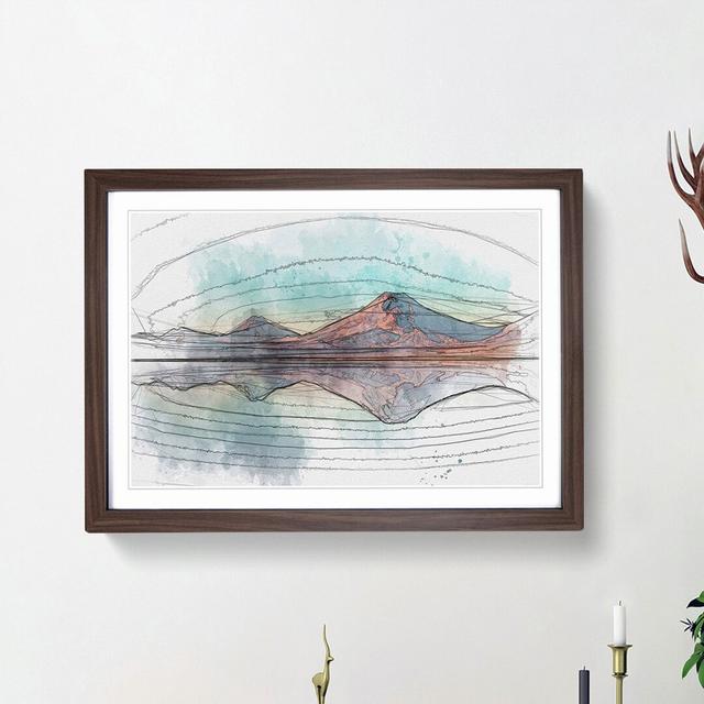 Reflection upon a Lake in Chile in Abstract - Picture Frame Graphic Art Print East Urban Home Frame Option: Walnut Framed, Size: 27cm H x 36cm W x 2cm on Productcaster.