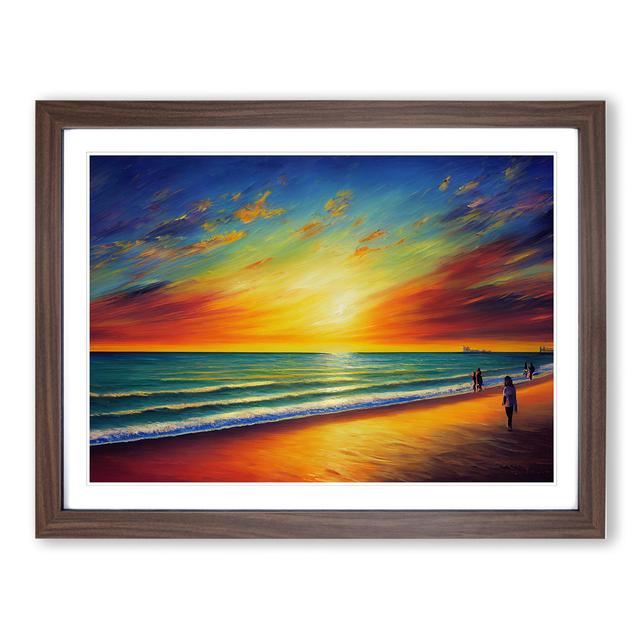 Beautiful Beach Vol.2 House of Hampton Size: 46cm H x 64cm W x 2cm D, Frame Colour: Walnut Framed on Productcaster.