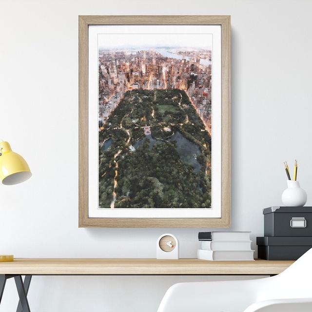 Central Park in New York - Picture Frame Painting on MDF East Urban Home Frame Option: Oak Framed, Size: 48cm H x 36cm W x 2cm D on Productcaster.