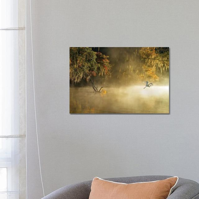 Egret by Hua Zhu - Wrapped Canvas Print Alpen Home Size: 45.72cm H x 66.04cm W x 1.9cm D on Productcaster.