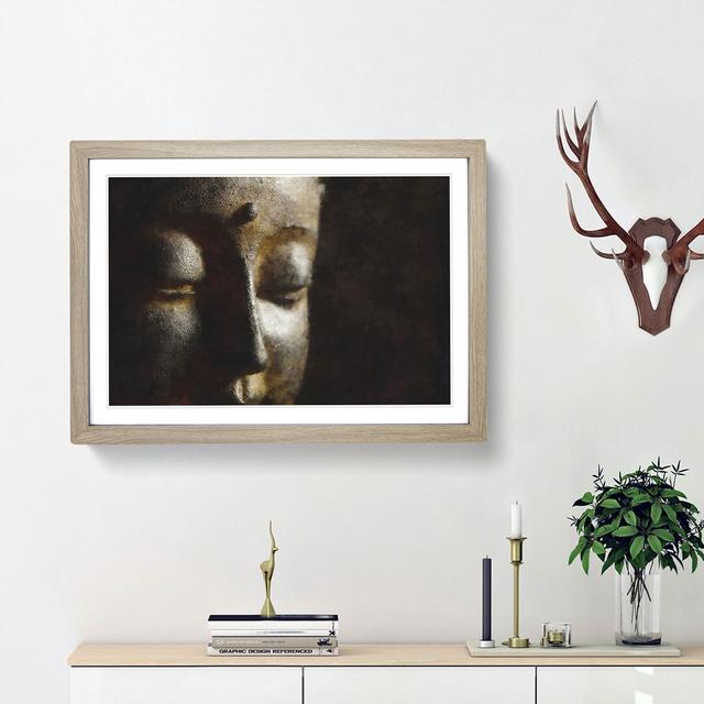 Golden Buddha Statue - Picture Frame Graphic Art Print East Urban Home Frame Option: Oak Framed, Size: 33cm H x 45cm W x 2cm D on Productcaster.