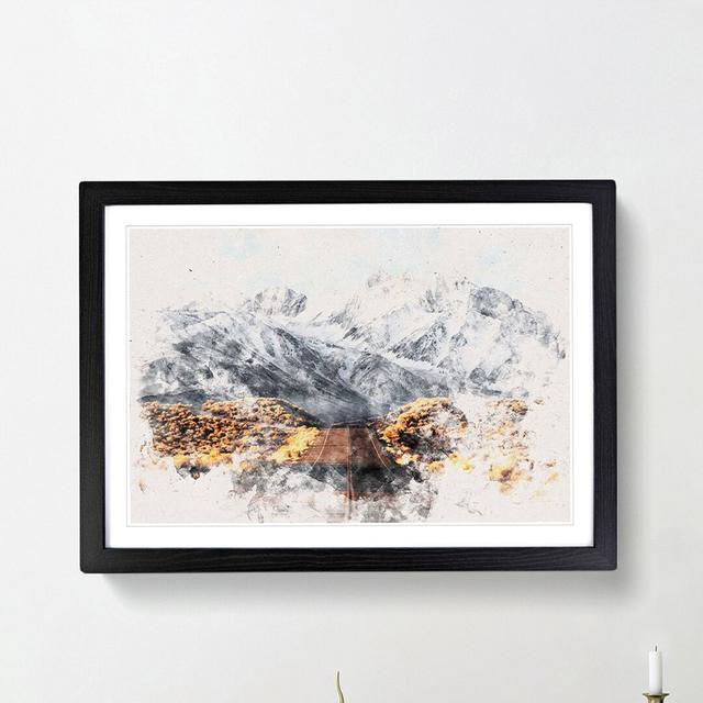 Road to the Mountains in California - Picture Frame Painting Print East Urban Home Frame Option: Black Framed, Size: 33cm H x 45cm W x 2cm D on Productcaster.