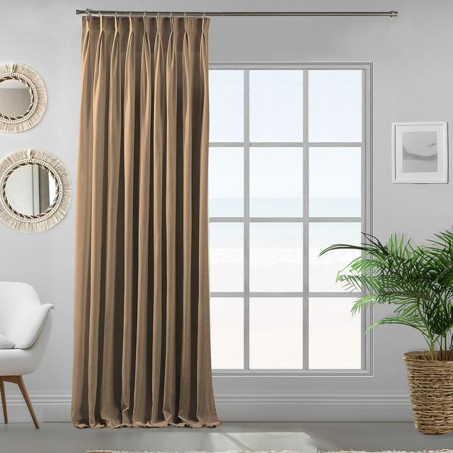 Vorhang mit Zwickelfalte (1 Stück), blickdicht Lilijan Home & Curtain Vorhang-Farbe: Beige, Vorhanggröße: 245 cm B x 145 cm Fallhöhe on Productcaster.