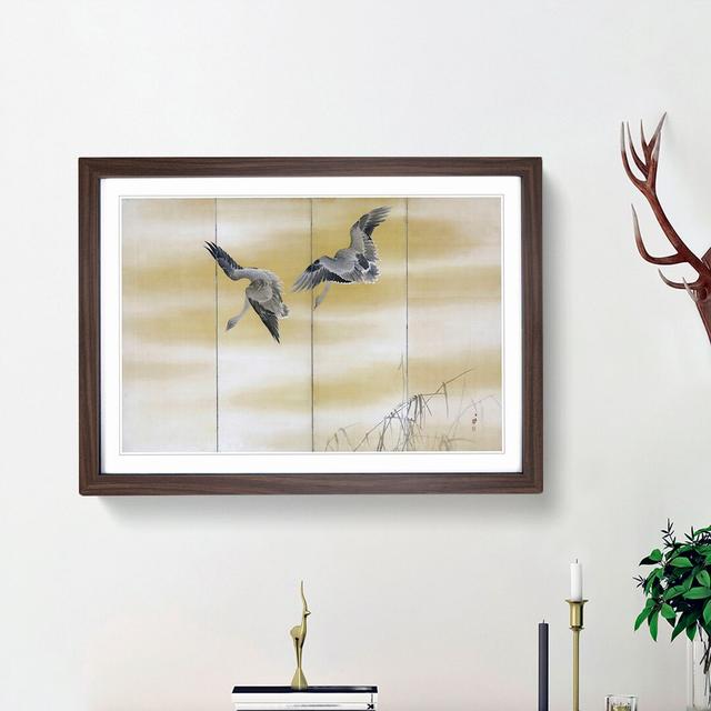 Two Geese by Maruyama Okyo - Picture Frame Painting Print East Urban Home Size: 27cm H x 36cm W x 2cm D, Frame Option: Walnut Framed on Productcaster.