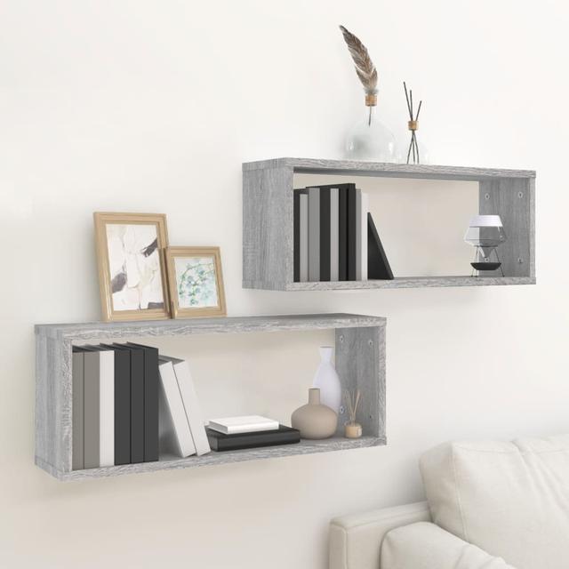 Powe 2 Piece Floating Shelf Alpen Home Finish: Grey on Productcaster.