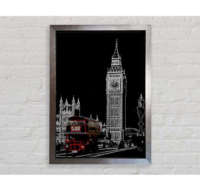 London Big Ben Red Bus - Einzelner Bilderrahmen Kunstdrucke Bright Star Größe: 84,1 cm H x 59,7 cm B x 3,4 cm T on Productcaster.