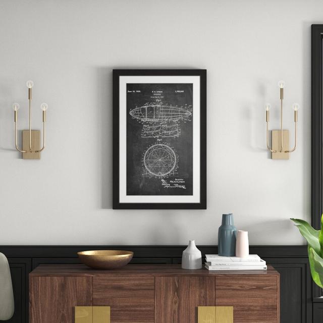 'Dirigible 1922 Chalk' by Steve King Framed Graphic Art East Urban Home Size: 91cm H x 61cm W x 3.81cm D on Productcaster.