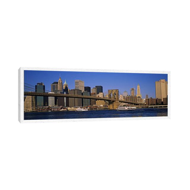 Brooklyn Bridge With Lower Manhattan' Skyline In The Background, New York City, New York, USA by Panoramic Images - Panoramic Gallery-Wrapped Canvas G on Productcaster.