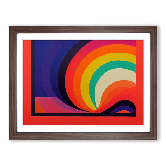 Rainbow Block Abstract - Picture Frame Graphic Art Metro Lane Frame Colour: Walnut, Size: 34cm H x 46cm W x 2cm D on Productcaster.