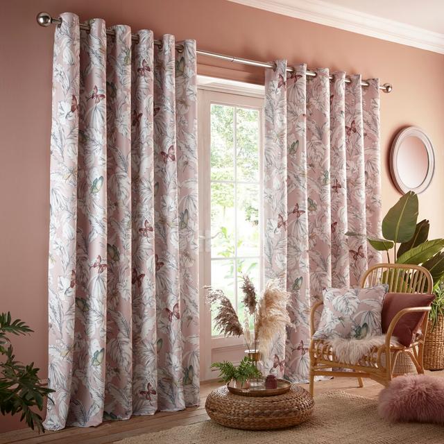 Bennison Flutur Eyelet Room Darkening Curtains Bay Isle Home Colour: Blush, Panel Size: 168 W x 229 D cm on Productcaster.