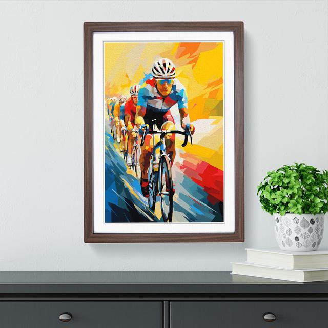 Tour De France Cubism - Single Picture Frame Print on Wood Marlow Home Co. Format: Walnut Framed, Size: 46cm H x 34cm W on Productcaster.