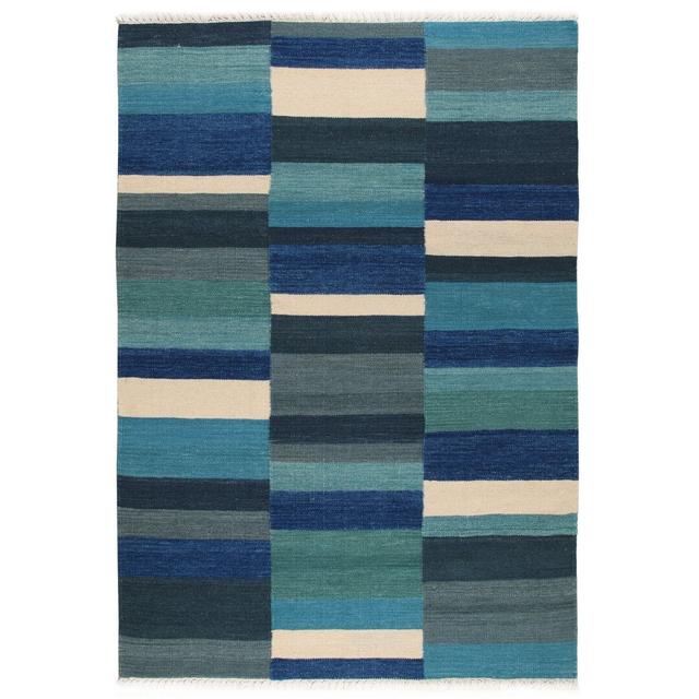 Lodewijk Tonum Handwoven Wool/Cotton Blue Rug Ebern Designs Rug Size: Rectangle 250 x 300cm on Productcaster.