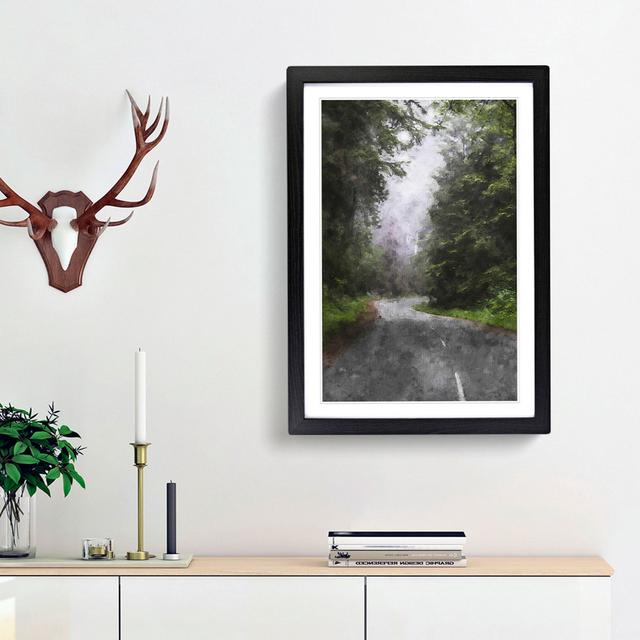 Road Through Redwood National Park In California - Single Picture Frame Painting on MDF East Urban Home Frame Option: Black Framed, Size: 33cm H x 24c on Productcaster.