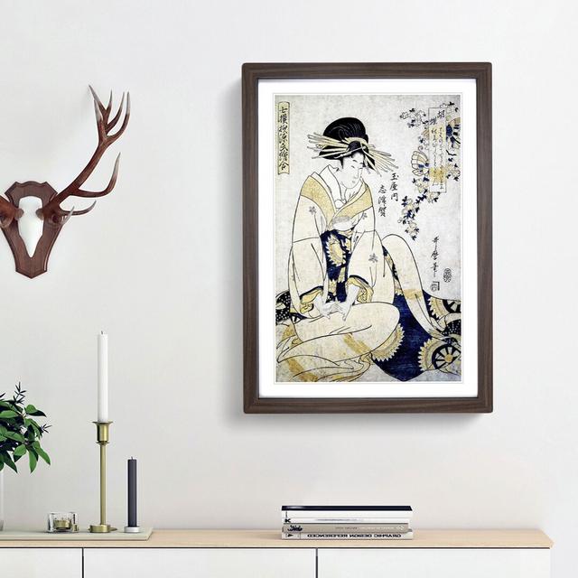 Courtesan by Kitagawa Utamaro - Picture Frame Painting Print East Urban Home Frame Option: Walnut Framed, Size: 65cm H x 48cm W x 2cm D on Productcaster.