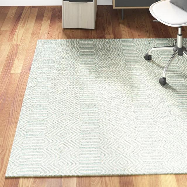 Flachgewebe-Teppich Lisette aus Wolle und Baumwolle in Hellblau/Weiß Fernleaf Teppichgröße: Rechteckig 120 x 170 cm on Productcaster.