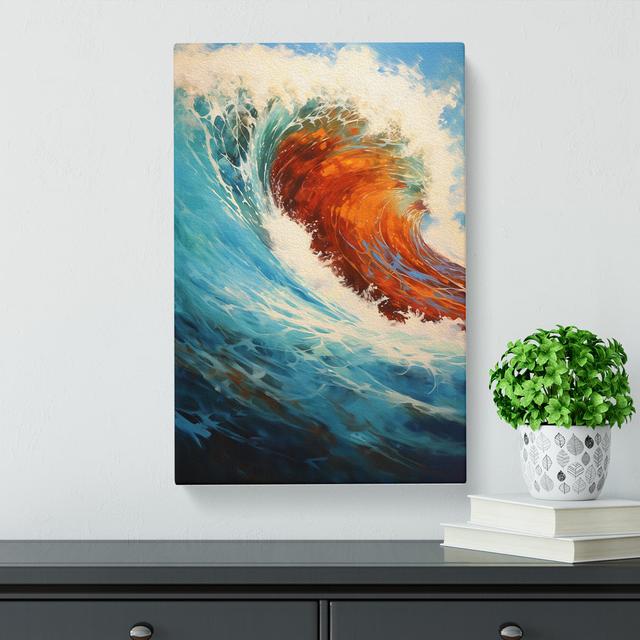 Wave Modern Action Painting Art No.3 House of Hampton Size: 76cm H x 50cm W x 3cm D on Productcaster.