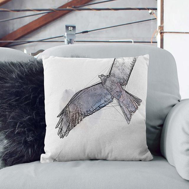 Flying Eagle Cushion with Filling East Urban Home Size: 55cm H x 55cm W x 20cm D, Backing Colour: White on Productcaster.