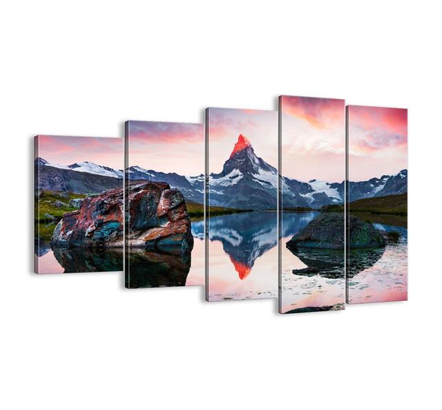 The Heart of the Mountains Is Hot - 5 Piece Unframed Photograph Print Set on Canvas Union Rustic Size: 100cm H x 150cm W x 1.8cm D on Productcaster.