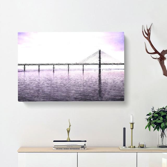 Oresund Bridge - Wrapped Canvas Print East Urban Home Size: 50cm H x 76cm W x 3cm D on Productcaster.