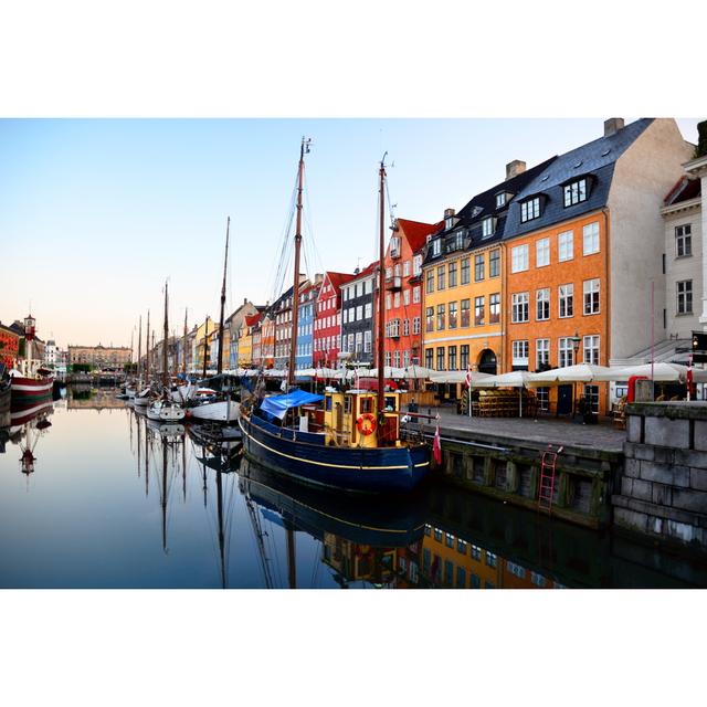 Sunrise In Nyhavn by Alxpin - No Frame Art Prints on Canvas Breakwater Bay Size: 61cm H x 91cm W on Productcaster.